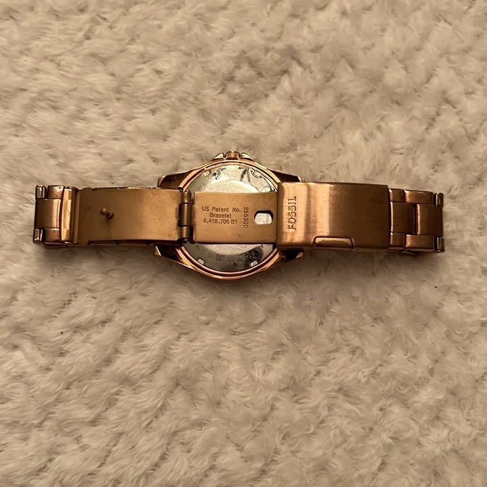 Fossil Womens Riley Multifunction Watch Crystals Rose Gold